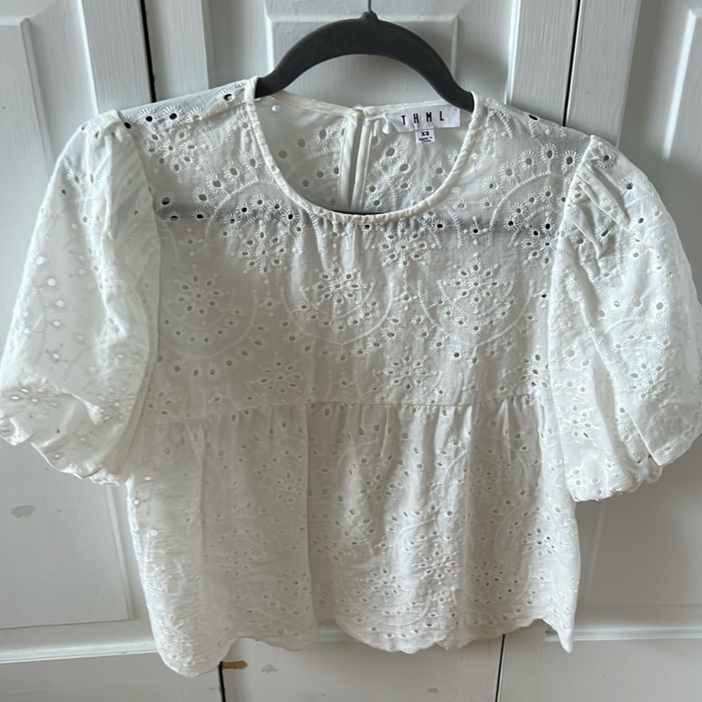 Cotton eyelet blouse
